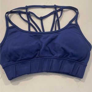 Fabletics Royal Blue Strappy Sports Bra small